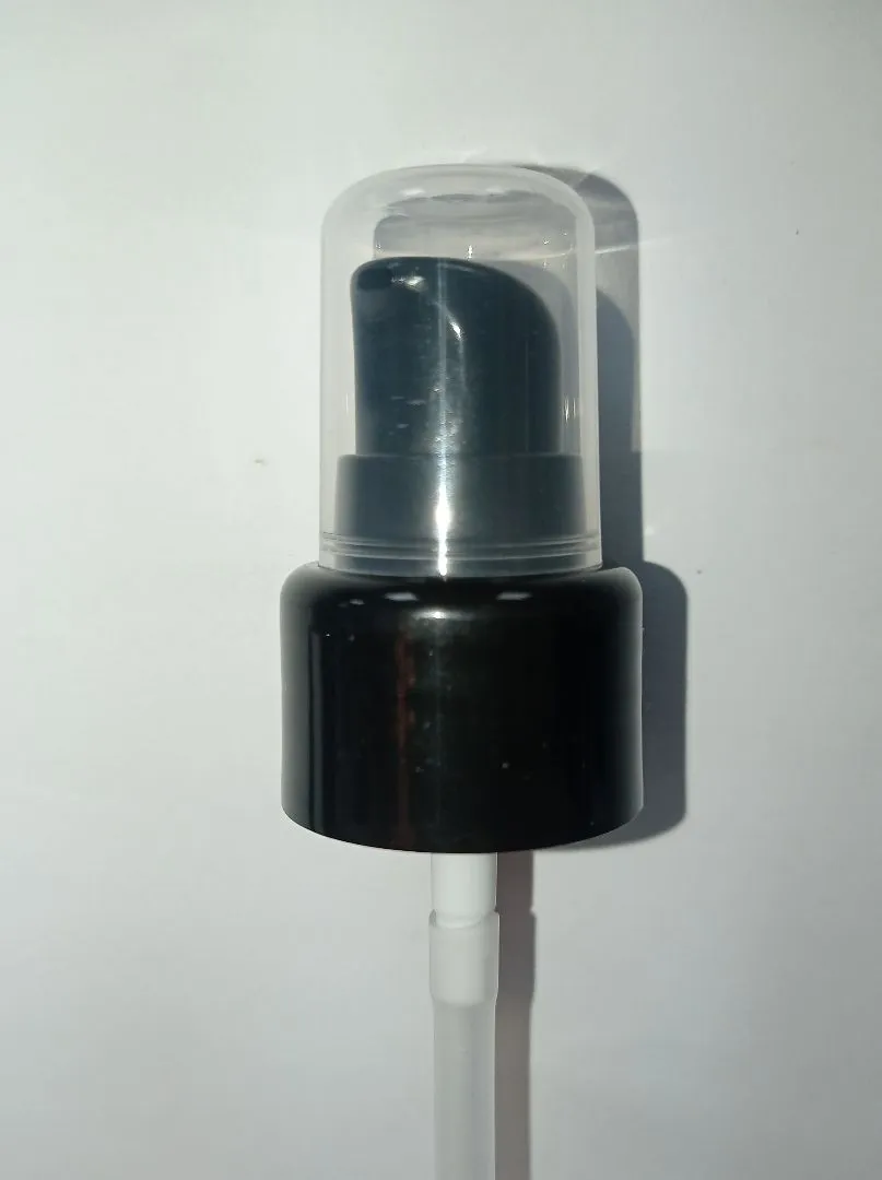 Дозатор 24/410 чёрный с гладкой юбкой, прозрачным колпаком, длина трубки 200мм (BF0544) 2